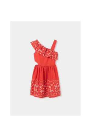 Rochie fete - 142000 - Rosu - Bumbac