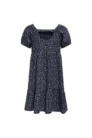 Rochie casual -  bleumarin - material sintetic - pentru fete