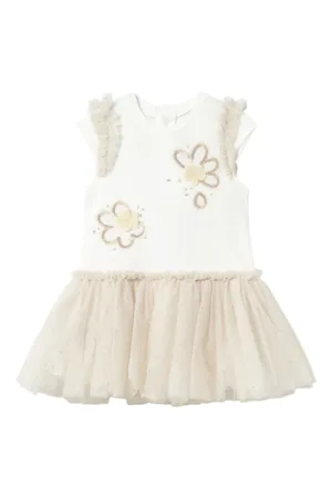 Rochie fete  1904 - Poliester/Bumbac - 4 ani - Bej