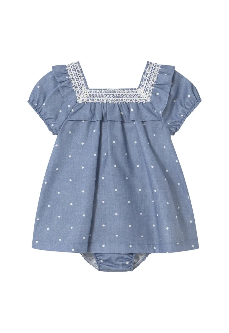 Rochie fete  1919 - Bumbac/Poliester - Albastru