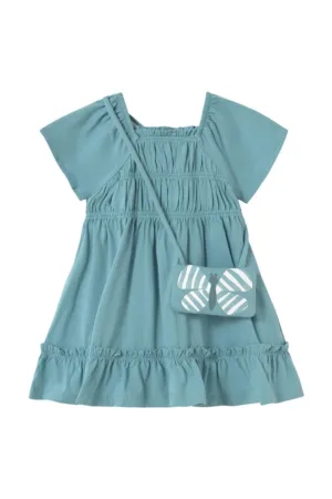 Rochie fete  1920 - Bumbac - 4 ani - Albastru