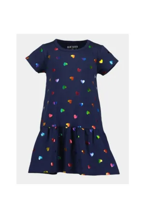 Rochie fete - 303572778 - Albastru inchis - Bumbac