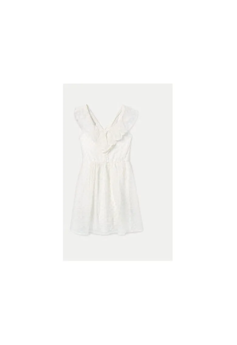 Rochie fete - 304014567 - Bumbac/Poliester - Alb