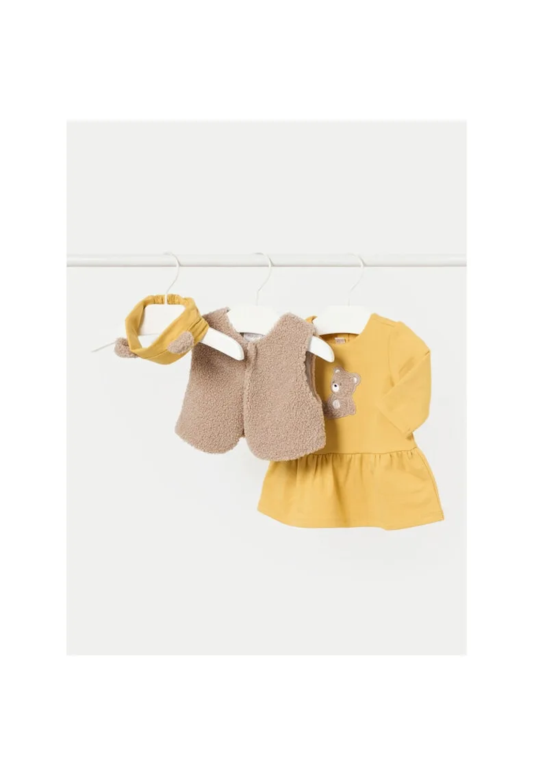 Rochie fete - 304311314 - Bumbac - Galben