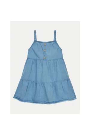 Rochie fete - 49859 - Albastru - Bumbac
