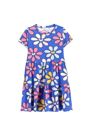 Rochie fete  WC5129203VGC - Bumbac/Elastan - Albastru