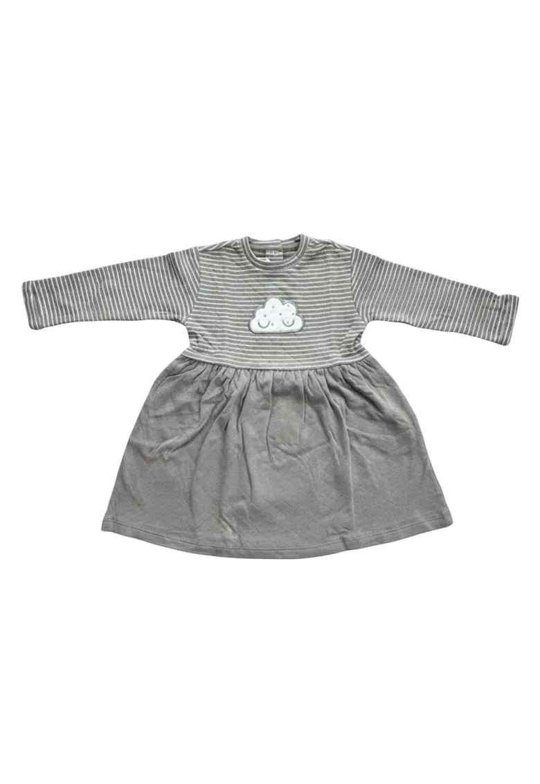 Rochie fete din bumbac gri evazata 86