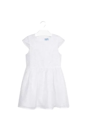 Rochie fete -  eleganta - alb - poliester -