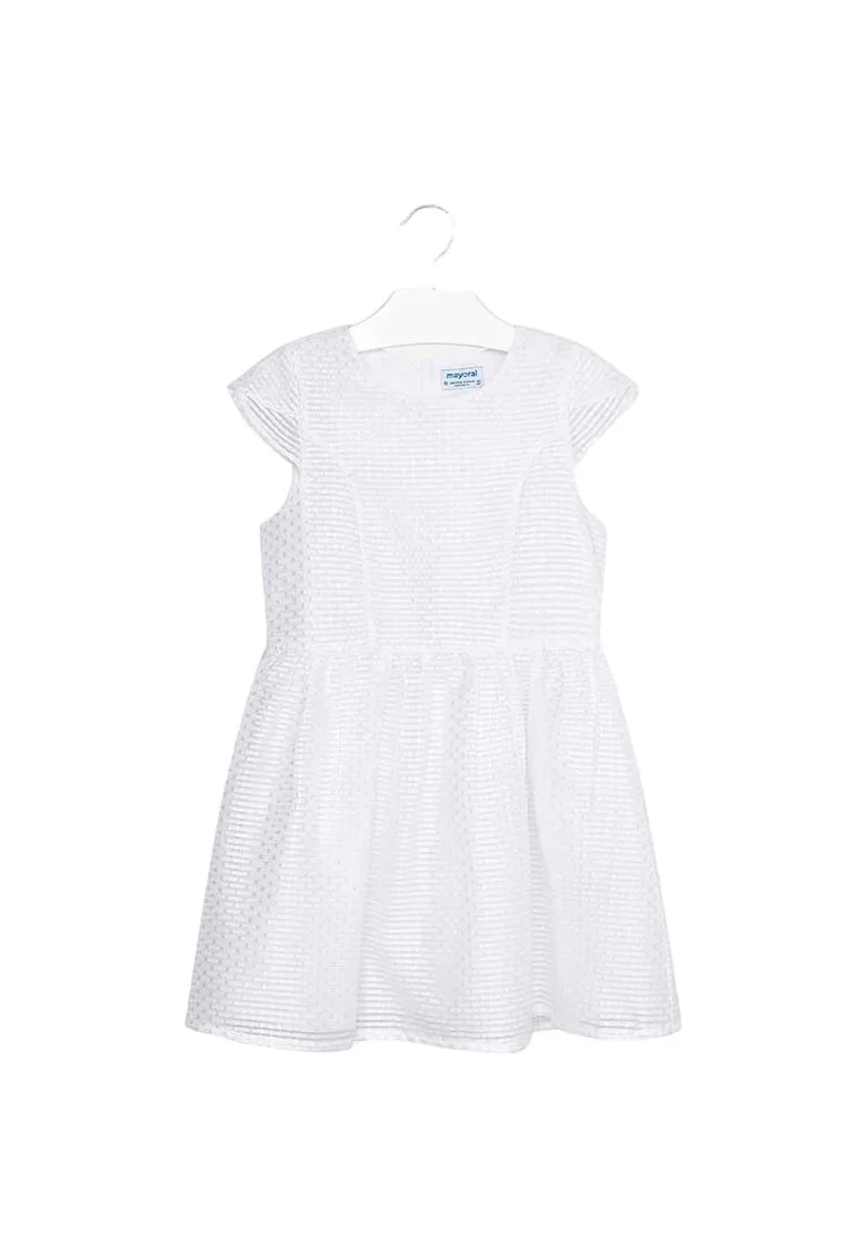 Rochie fete - eleganta - alb - poliester -