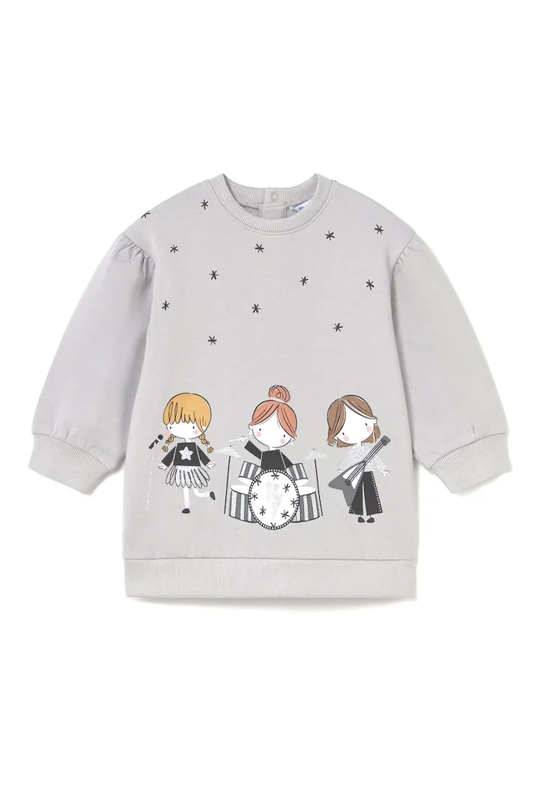 Rochie fete - gri - 95% bumbac - 5% elastan -