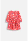 Rochie fete -  imprimeu inimioare - tricot - rosu
