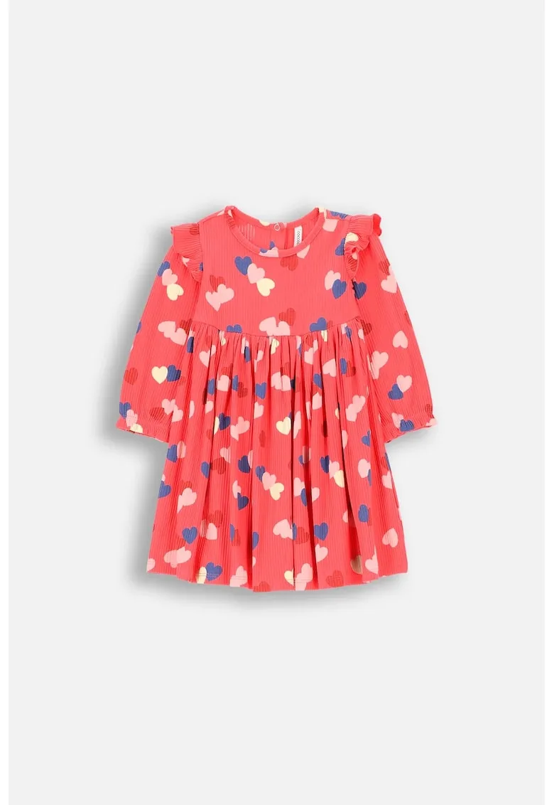 Rochie fete - imprimeu inimioare - tricot - rosu