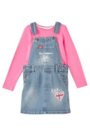 Rochie fete -  set blugi din bumbac cu bluza - albastru -