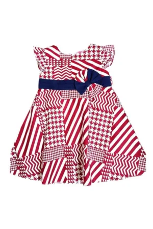 Rochie fetite alb cu rosu