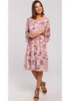 Rochie florala -  Poliester - Roz/Mov