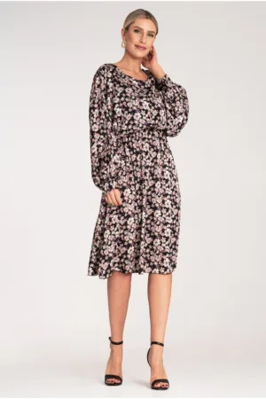 Rochie florala - multicolor - poliester-elastan -