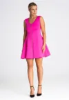 Rochie  fucsia - fara maneci - cu fermoar - poliester