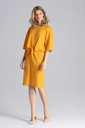 Rochie - galbena - design modern - poliester - galben -