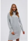 Rochie gri deschis cu guler