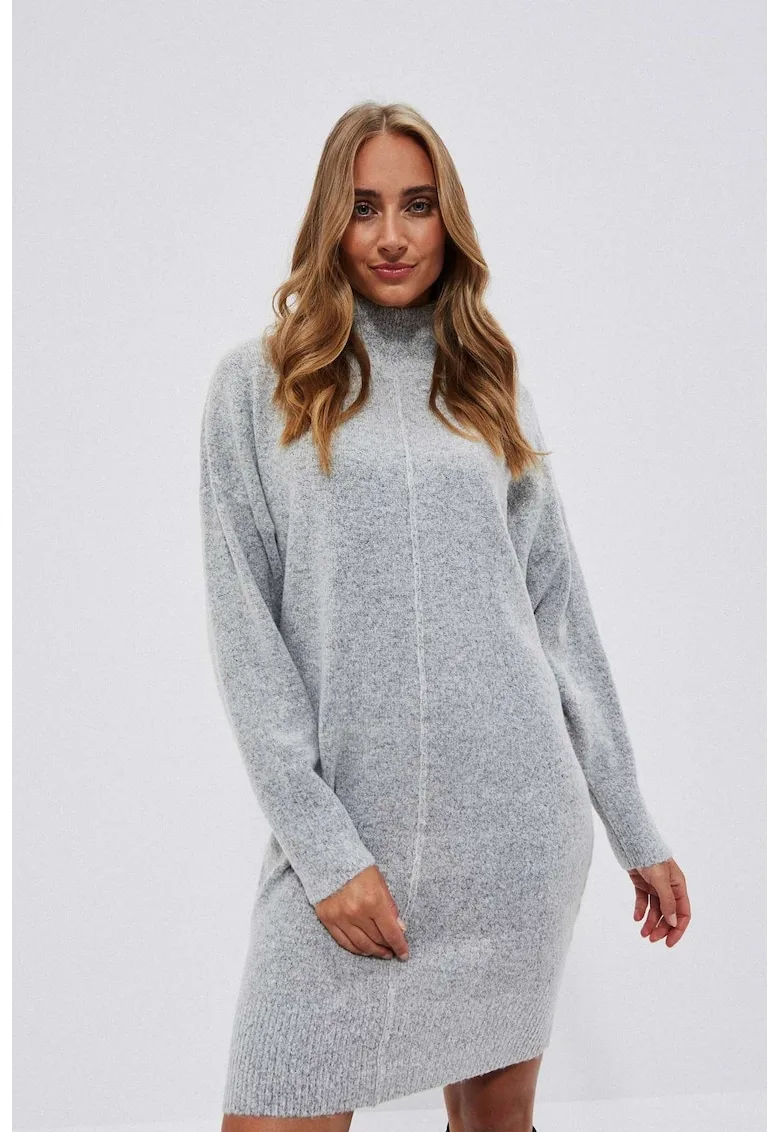 Rochie gri deschis cu guler