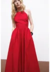 Rochie halter cu model uni