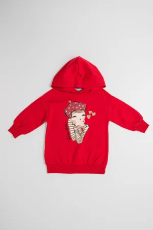 Rochie-hanorac cu imprimeu grafic