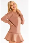 Rochie-hanorac din bumbac cu volan
