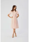 Rochie in A cu detalii plisate -