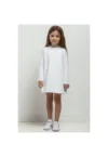Rochie in A cu maneca lunga MMD36 - alb