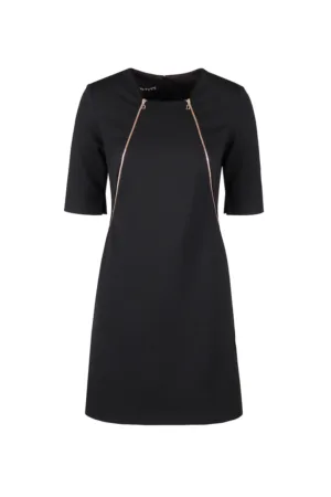 Rochie in A cu maneci medii - Negru