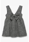 Rochie in carouri cu funda frontala
