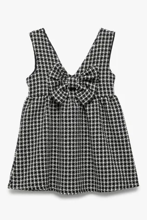 Rochie in carouri cu funda frontala