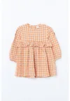 Rochie in carouri cu volane