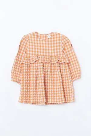Rochie in carouri cu volane