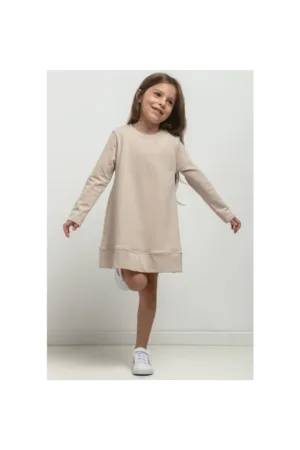Rochie in de A cu maneca lunga MMD36 - bej deschis