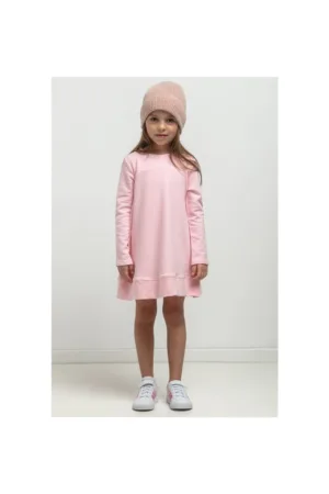 Rochie in de A cu maneca lunga MMD36 - roz deschis