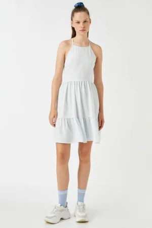 Rochie in dungi cu bretele incrucisate