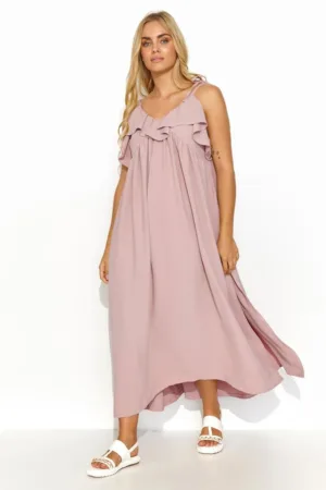 Rochie larga cu volane -