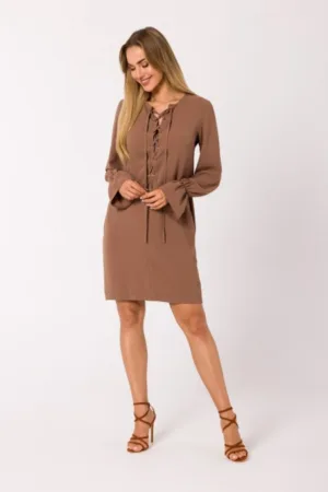 Rochie cu sireturi in fata -
