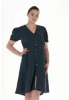 Rochie lejera de dama -  din denim - subtire - verde
