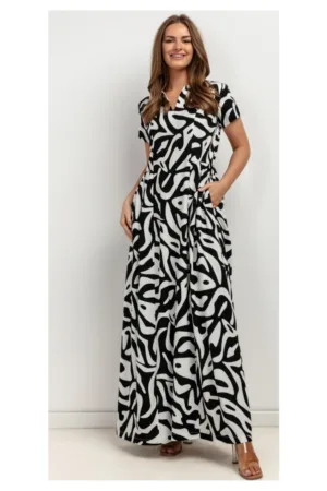 Rochie lejera din amestec de in cu buzunare -