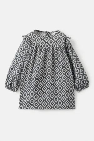 Rochie lejera din bumbac cu model geometric