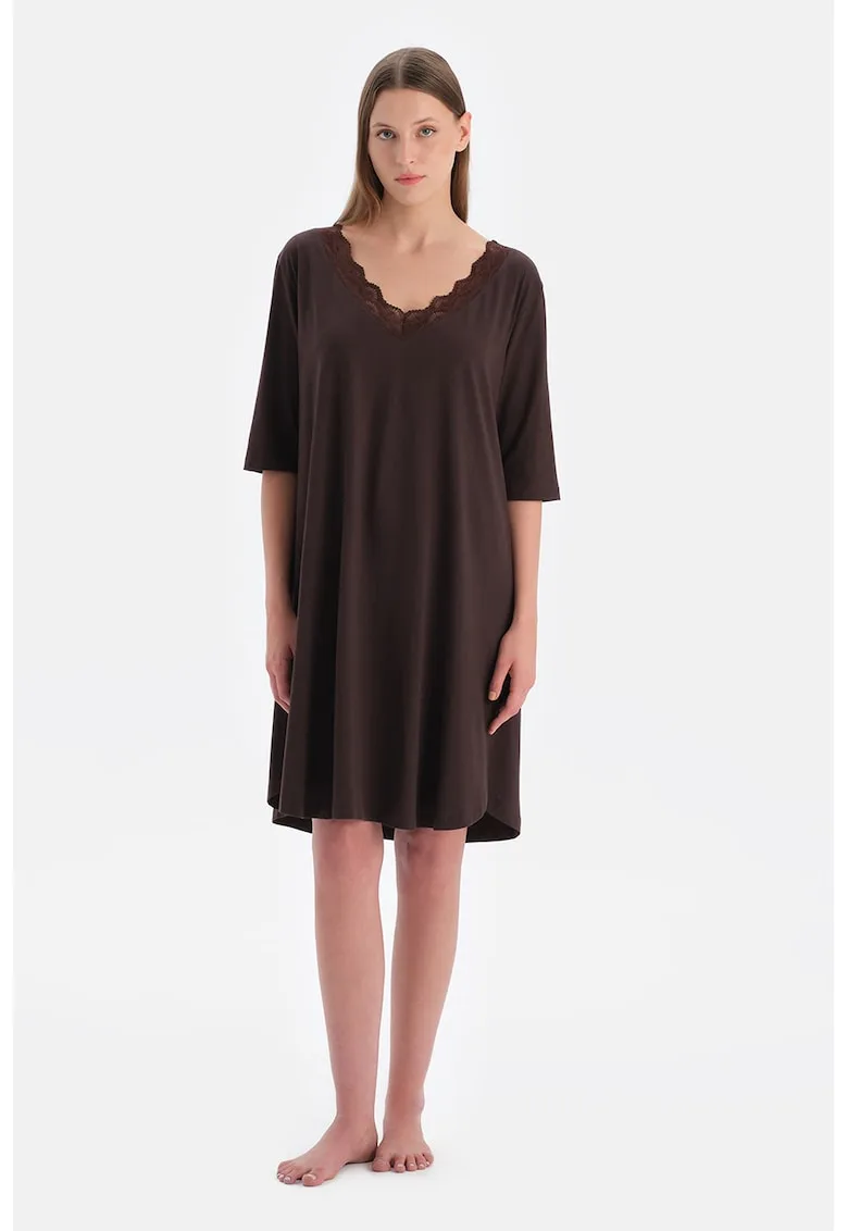 Rochie lejera uni cu maneci scurte