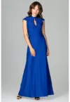 Rochie lunga  K486 - poliester - albastru -