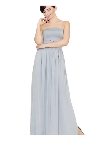 Rochie lunga - Poliester/Elastan - Gri
