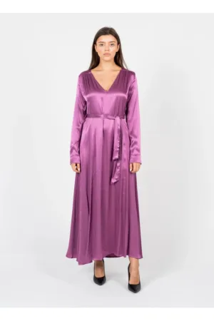 Rochie lunga cu aspect satinat -