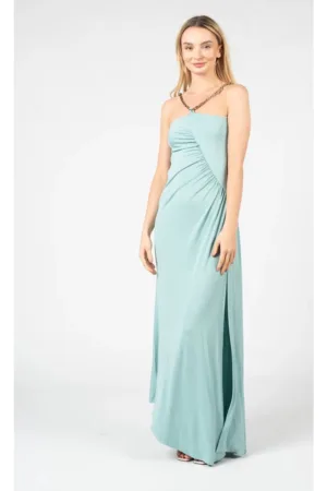 Rochie lunga cu bretele din lant -
