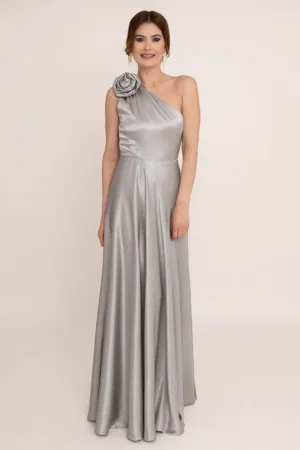 Rochie lunga cu decolteu pe un umar Charm