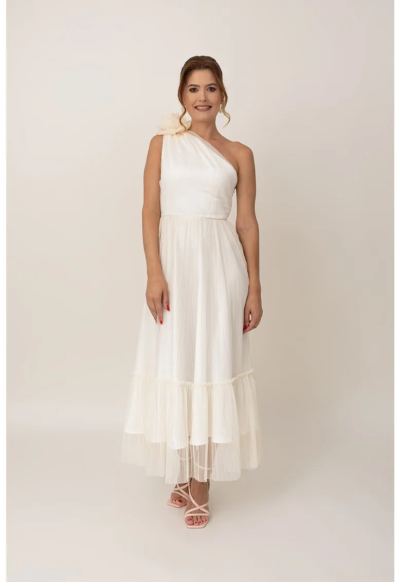 Rochie lunga cu decolteu pe un umar