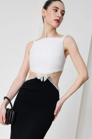 Rochie lunga cu decupaj